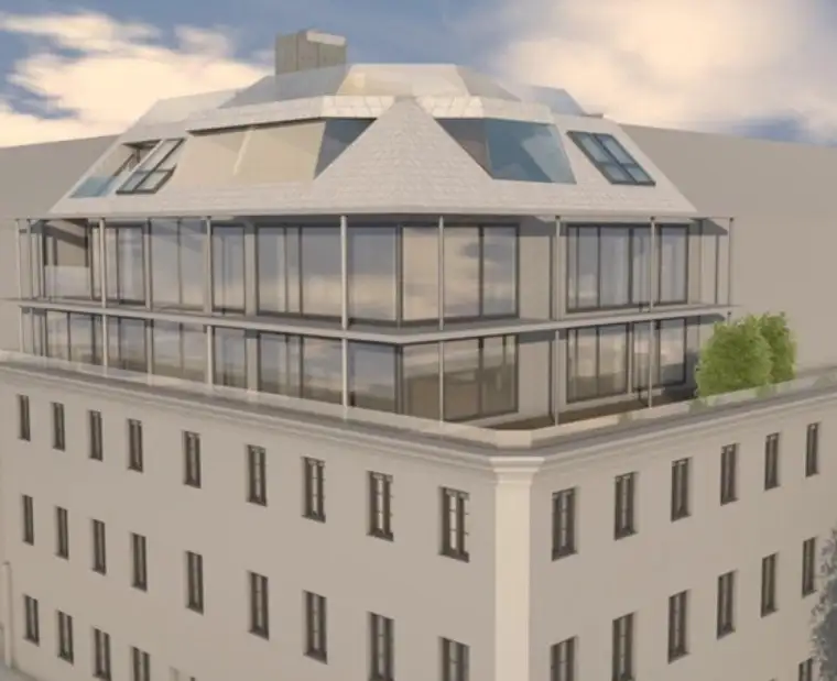 Diplomatenviertel: Baugenehmigter Dachausbau: Zinshaus in gutem Zustand unweit der Landstraßer Hauptstraße