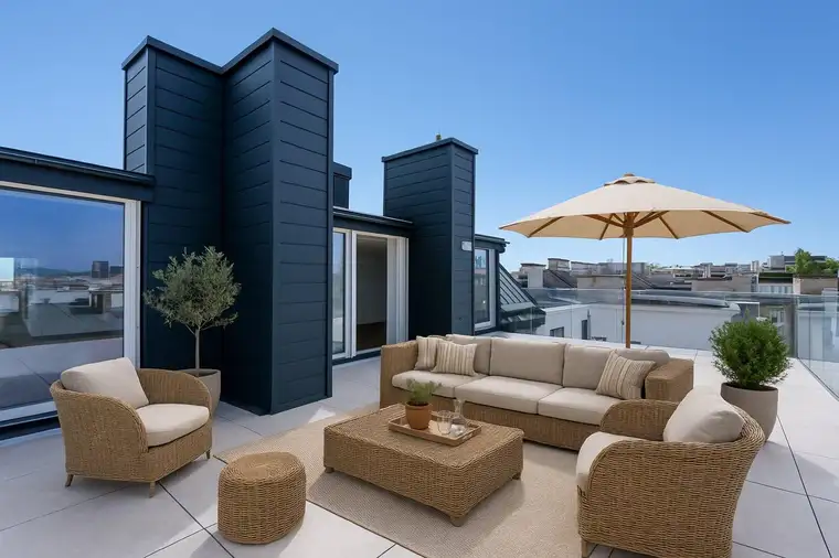 Modernes Traum-Penthouse mit Terrasse &amp; Stadtblick – Erstbezug im 4. Bezirk