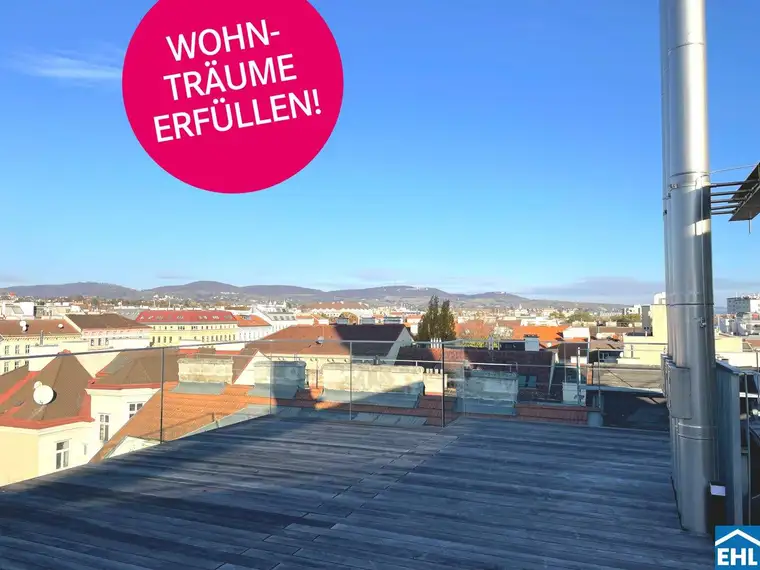 Exklusive Dachgeschoss-Maisonette mit Panoramablick bis zum Kahlenberg
