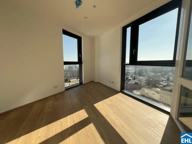 Top ausgestattete Wohnung mit 3 getrennten Räumen und Wohnküche - Urbanes Leben mit grandioser Aussicht im High Five Linz