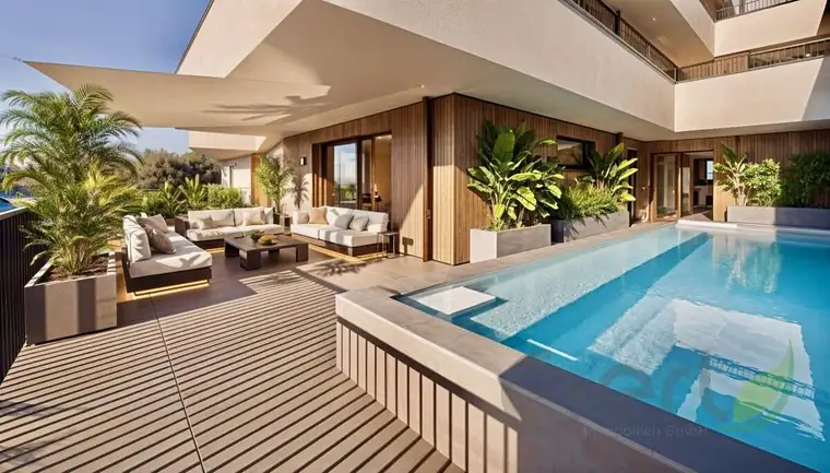 Neubau Terrassenwohnung mit privatem Pool und Panoramablick in Bestlage Bergheim