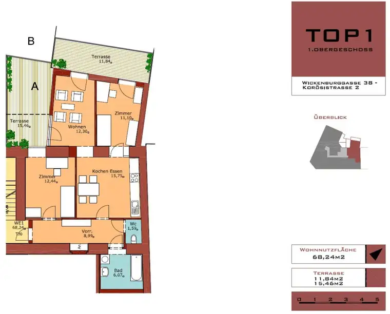 Geidorf - Innenhof - zwei Terrassen - 3-4 Zimmer - 68m² - TOP-Lage - perfekte WG-Wohnung