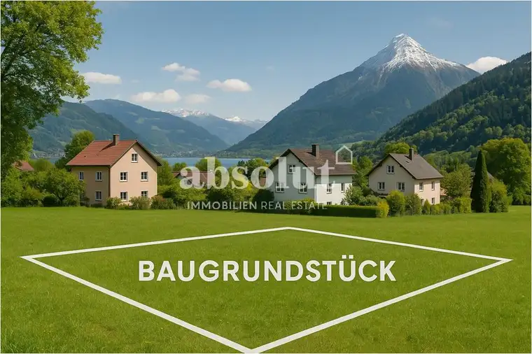 Voll aufgeschlossenes Baugrundstück, 1036 m² Grundfläche, in sonniger und ruhiger Lage v. Zell / See
