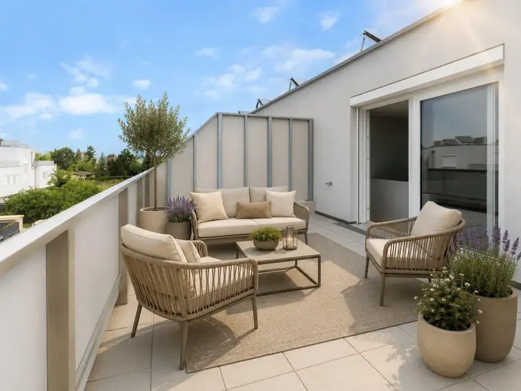 Niedrigenergie-Reihenhaus (Ziegelmassivbau) mit 4,5 Zimmern, Eigengarten, Dachterrasse, Keller u. Garagenplatz, provisionsfrei!
