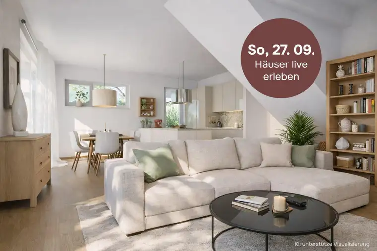 Doppelhaushälfte | 123 m² Wohnfläche &amp; bis zu 3 Meter Raumhöhe | Garten, 2 Parkplätzen | Ziegelmassivbauweise