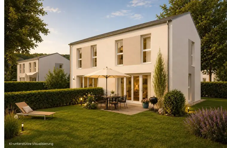 Wohnbaugefördertes Doppelhaus | LWP, PV-Anlage, ziegelmassiv | 4 Zimmer | Terrasse, Eigengarten &amp; 2 Parkplätzen
