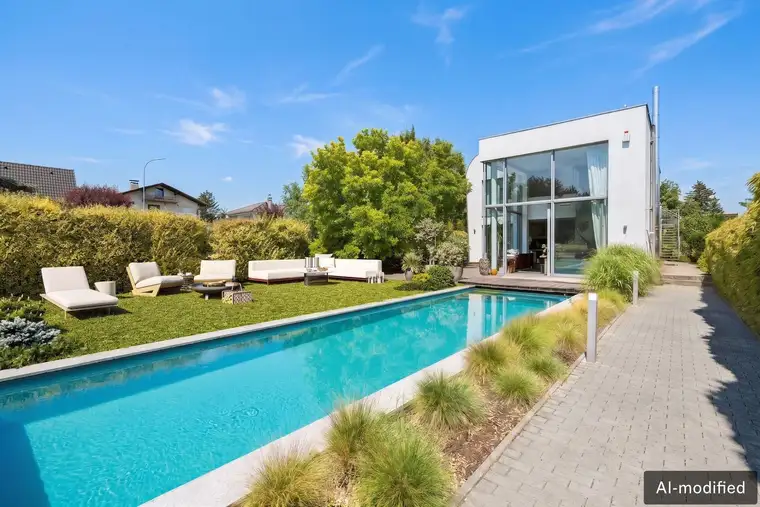Exklusive Architektenvilla mit Pool – Grünruhelage nahe der UNO-City und der Alten Donau