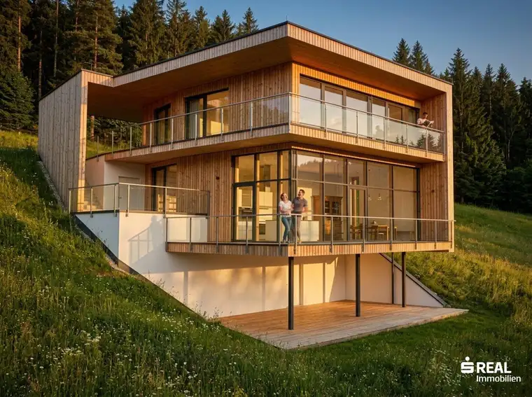Baubescheid: Projektiertes Grundstück mit unverbaubarer Panoramaaussicht in Sonnenhanglage von Omes bei Axams