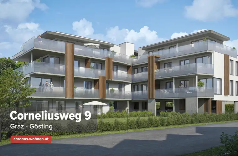 VERKAUFSSTART! Neubauprojekt in Ruhelage in Gösting! Ca. 42m² 2-Zimmerwohnung mit Westbalkon!