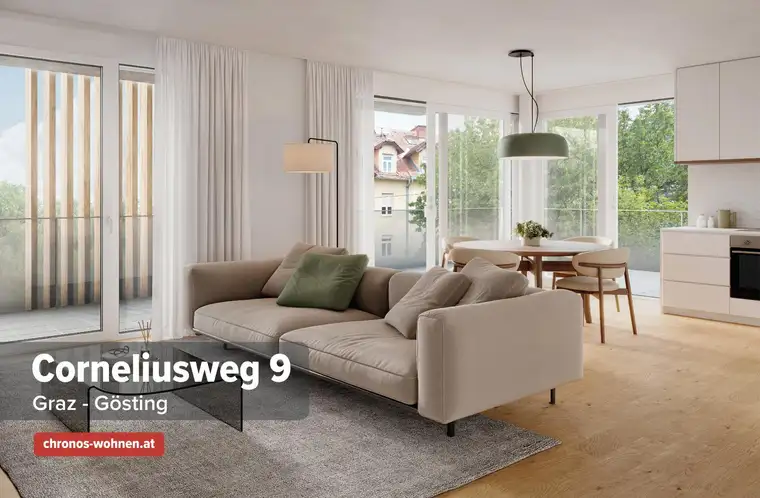 VERKAUFSSTART! Neubau-3-Zimmerwohnung mit großer Terrasse in Ruhelage in Gösting!