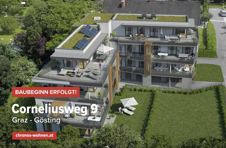BAUBEGINN ERFOLGT! Neubauprojekt in Ruhelage in Gösting! 2-Zimmerwohnung mit SÜD-Balkon!