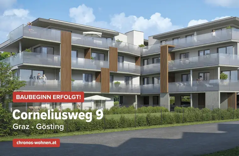 BAUBEGINN ERFOLGT! Neubauprojekt in Ruhelage in Gösting! 2-Zimmerwohnung mit Süd-Balkon!
