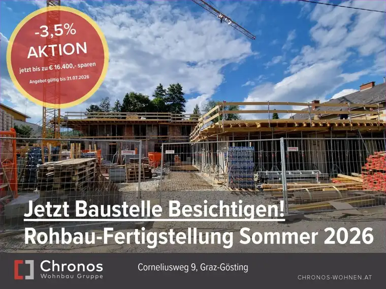 AKTION! Neubauprojekt in Ruhelage in Gösting! Ca. 42m² 2-Zimmerwohnung mit Westbalkon!