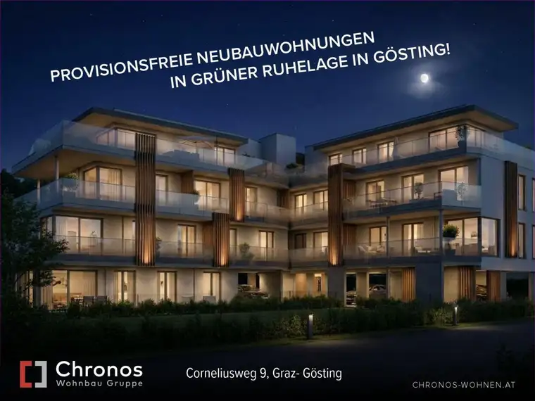 Neubauprojekt in Ruhelage in Gösting! Ca. 42m² 2-Zimmerwohnung mit Westbalkon!