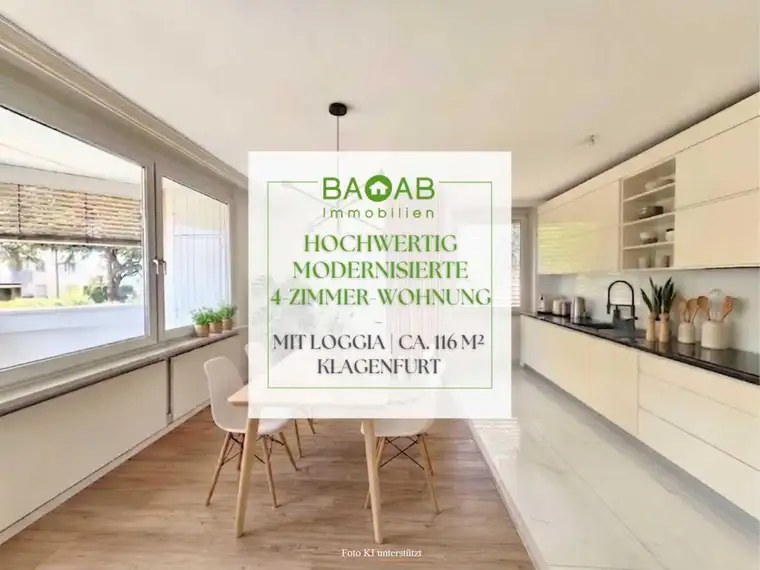 HOCHWERTIG MODERNISIERTE 4-ZIMMER-WOHNUNG MIT LOGGIA | CA. 116 M² | KLAGENFURT