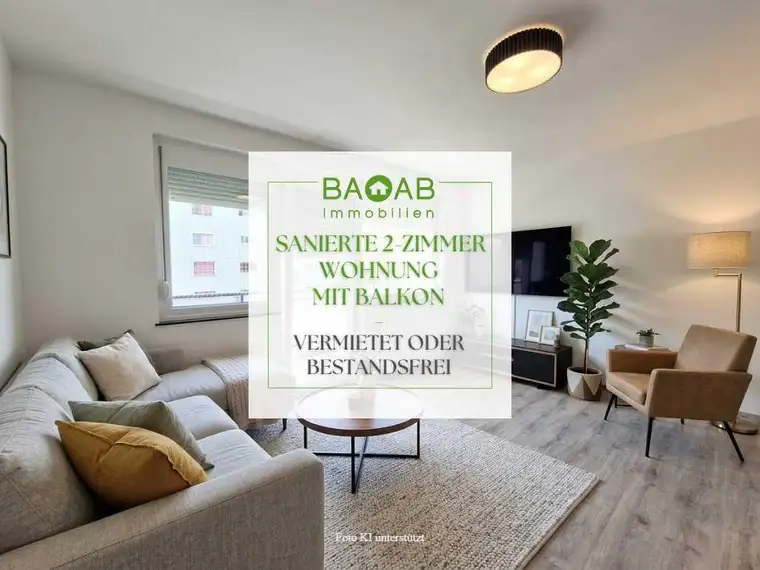 SANIERTE 2-ZIMMER-WOHNUNG MIT BALKON | VERMIETET ODER BESTANDSFREI | KLAGENFURT