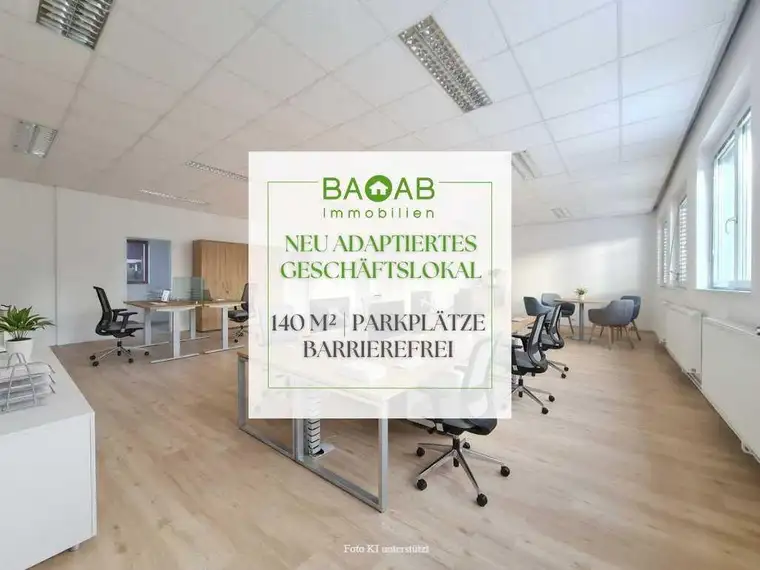 NEU ADAPTIERTES GESCHÄFTSLOKAL | 140 M² | PARKPLÄTZE | BARRIEREFREI