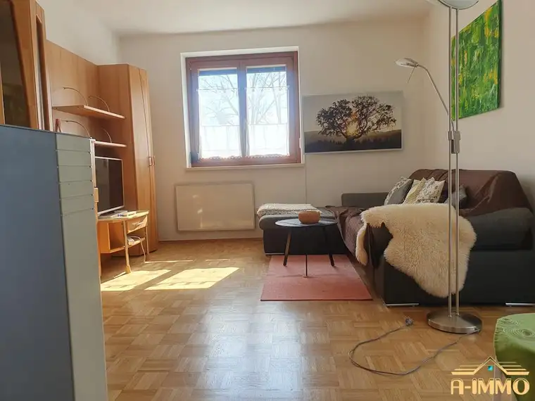 Renovierungsbedürftige Zwei-Zimmer-Hochparterrewohnung mit Balkon, 2 Kellerräume und überdachtem Parkplatz zu kaufen.