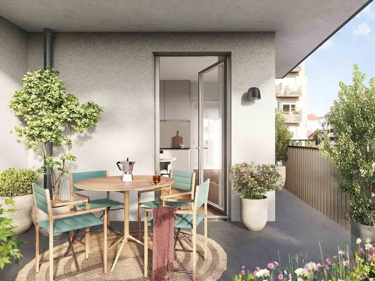2-Zimmer-Wohnung mit Morgenlicht: Nordost-Balkon &amp; energieeffiziente Geothermie