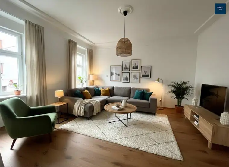 Keplerstraße 47/1 - 3,5 Zimmer- Helle Altbauwohnung mit Balkon - 1 Monat mietfrei