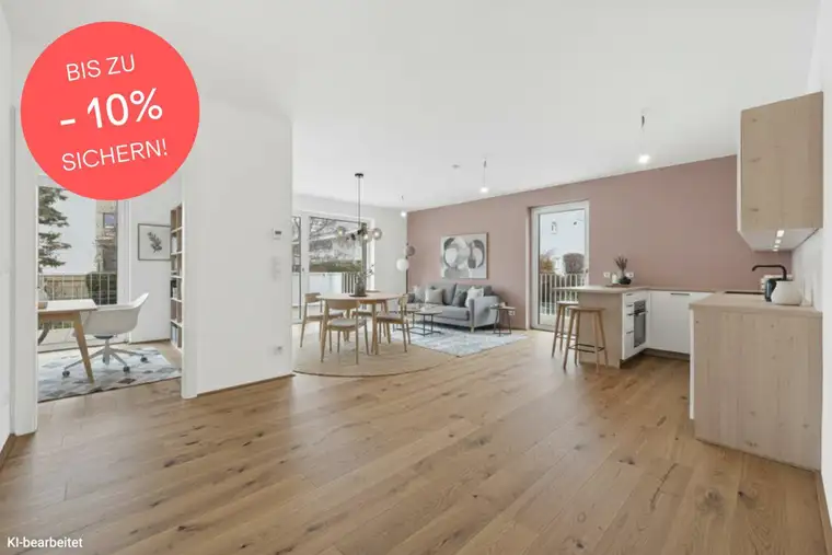 BIS ZU -10% PREISNACHLASS! 4-Zimmer-Traumwohnung mit Süd-West-Ausrichtung | 30 m² Wohnküche | 49 m² Privatterrasse | 2 Bäder | Provisionsfrei