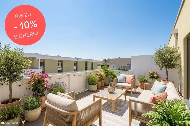 BIS ZU -10% PREISNACHLASS! Nach Süden ausgerichtete 3-Zimmer-Wohnung mit Rundum-Dachterrasse | Weitblick | Provisionsfrei