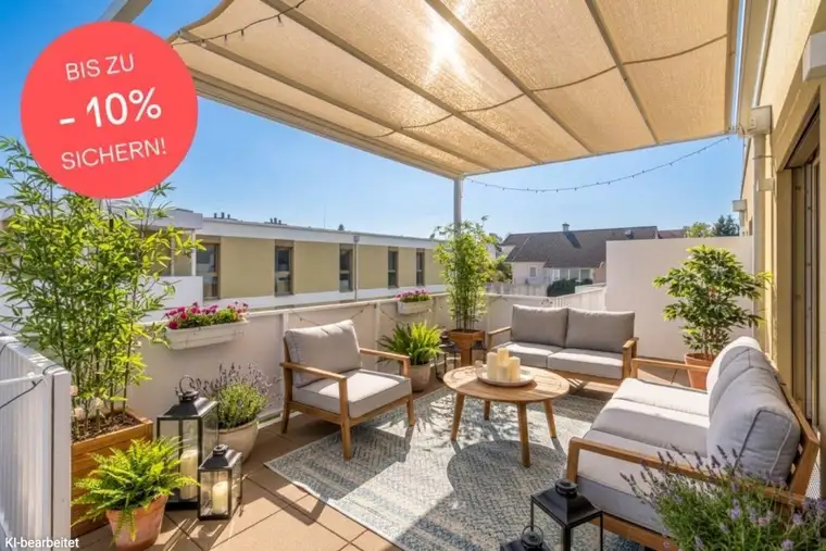 BIS ZU -10% PREISNACHLASS! Nach Süden ausgerichtete 3-Zimmer-Wohnung mit Rundum-Dachterrasse | Weitblick | Provisionsfrei
