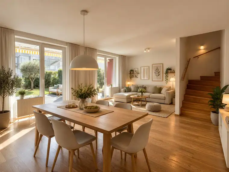 100 m² Wohngefühl auf zwei Ebenen | 4-Zimmer-Gartenmaisonette mit Südterrasse und Balkon | Inklusive Tiefgaragenstellplatz!