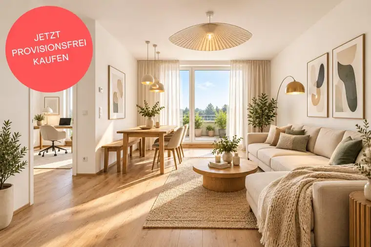 Bezugsfertige Familienwohnung mit Wow-Effekt | Grün- und Bergblick von jedem der 4 Zimmer | 2 Bäder | 25 m²-Terrasse | Provisionsfrei
