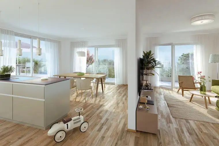 Hof am Park - Helle 3-Zimmer-Wohnung mit großzügigem Süd-Ost-Balkon - Top 2.42