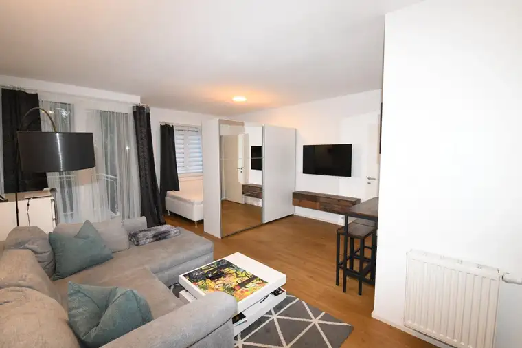 Tolle Lage! 1 Zimmer Wohnung mit Loggia &amp; Autoabstellplatz- möbliert