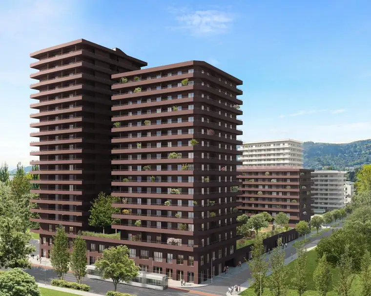 Q5 am PARK großartige, sonnige 3ZI mit 21m² Eck-Balkon