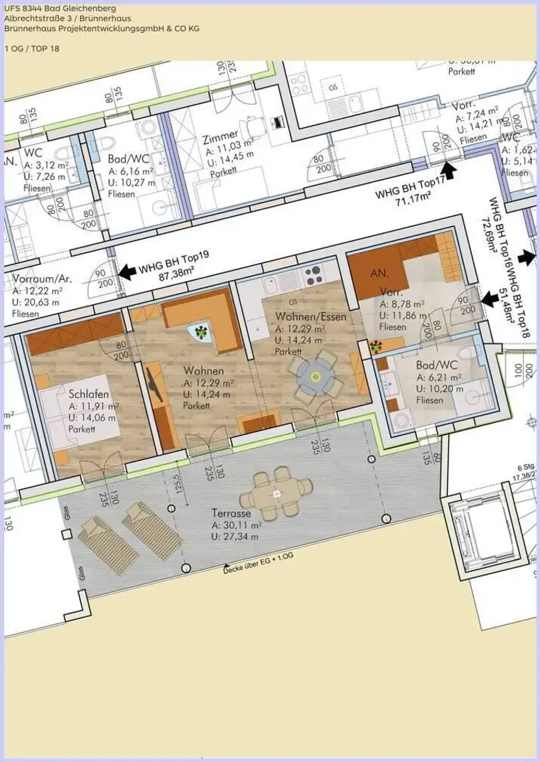 Neue 51 m² Wohnung mit großer Terrasse, 1 SZ. Umfassende Sanierung, Lift, TG, Bezugsfertig Ende ´26.