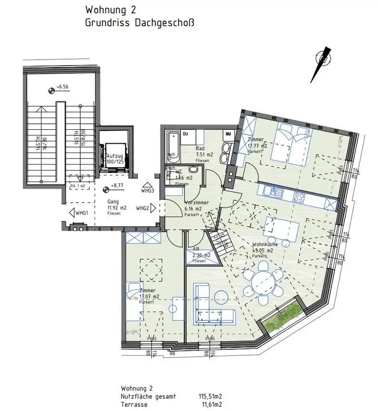 MODERNE, SCHLÜSSELFERTIGE 115 m² DACHGESCHOSS-WOHNUNG MIT EXZELLENTER ANBINDUNG IM TRADITIONSKURORT BAD VÖSLAU