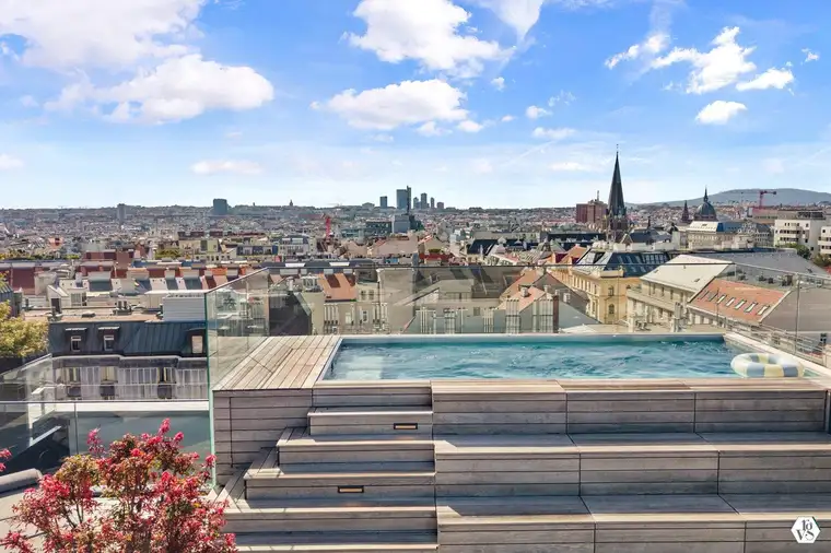 Design-Penthouse mit privatem Pool - Wohnen über den Dächern Wiens