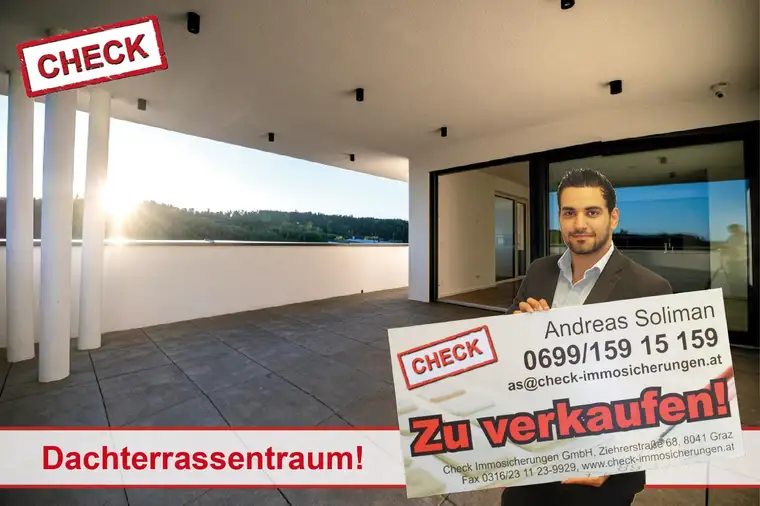 LUXUS PUR! Penthouse-Wohnung mit großer Terrasse in Ruhelage Mantscha!