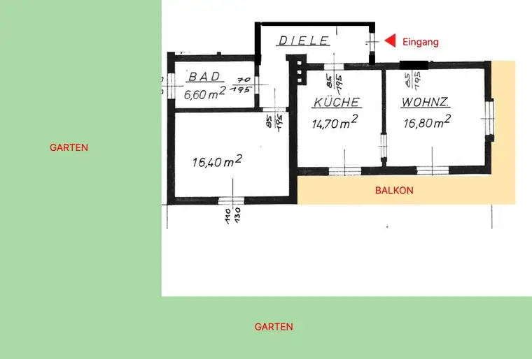 Sonnige 2-Zimmer Wohnung mit Balkon und Garten in Eggersdorf