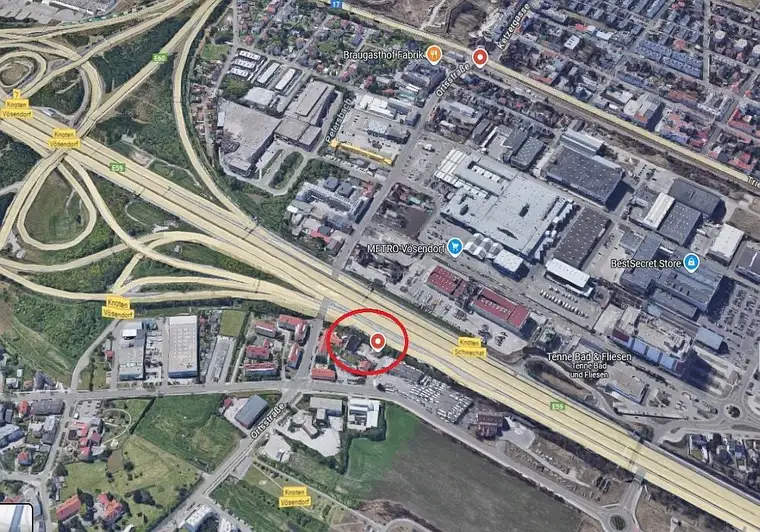 Betriebsbaugrund mit Halle, Nähe Metro Vösendorf