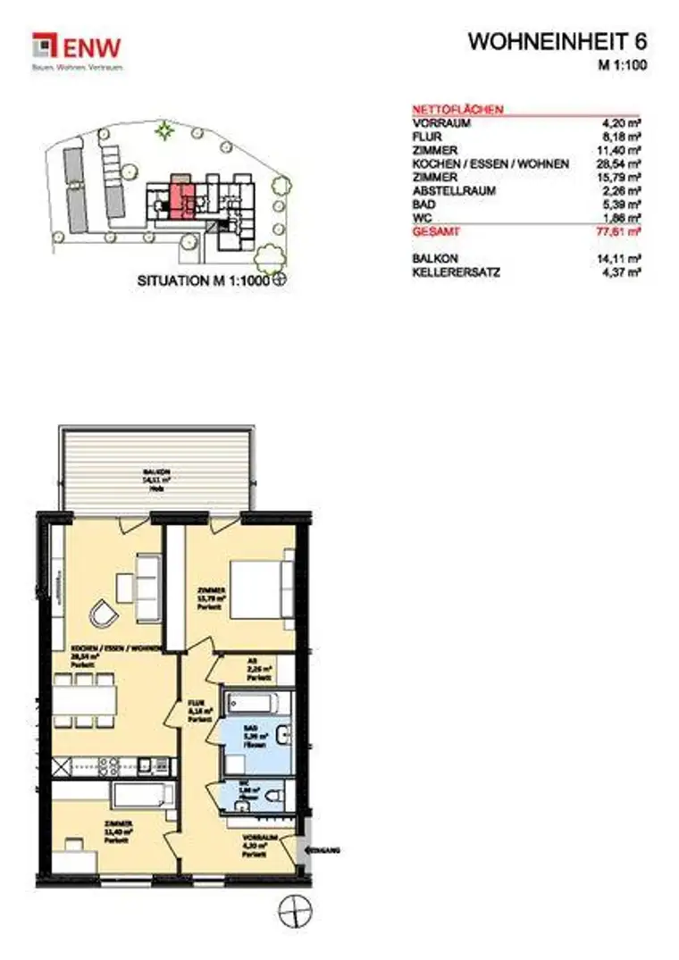 3 Zimmer Mietwohnung mit Kaufoption