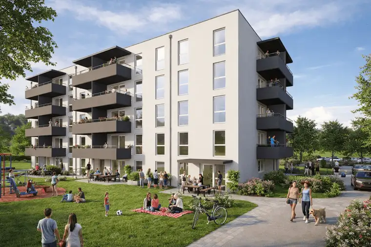 NEUBAU - 2 Zimmer Wohnung mit Tiefgaragenplatz - Fertigstellung Frühjahr 2027