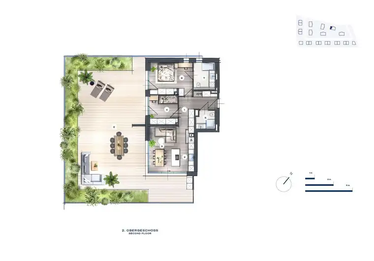 88.97² Terrasse! Erstbezug in eine unglaublich helle 3 Zimmer-Wohnung