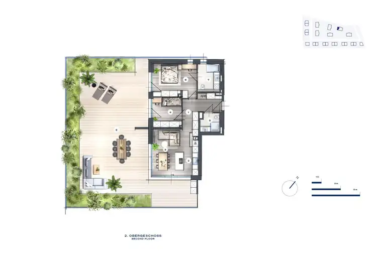 146,40 m² Terrasse! Erstbezug in eine unglaublich helle 3 Zimmer-Wohnung