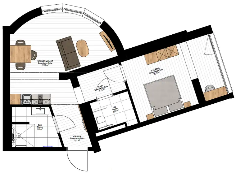 Park Residenz Bad Mühllacken – Modernes Wohnen für Best Ager - Wohnungstyp F