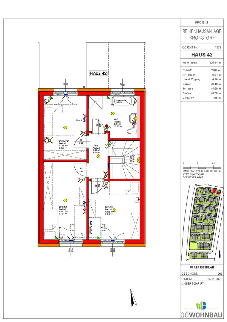 Neubau: Doppel- und Reihenhausanlage mit PV-Anlage in Kronstorf, Thaling