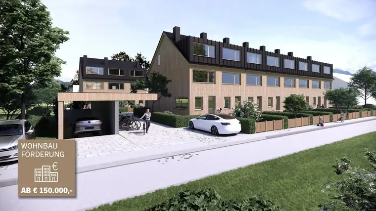 Kleines Reihenhaus mit Garten, Terrasse und Garage in Feldkirch - Perfektes Wohnerlebnis für die ganze Familie! - und hohe Wohnbauförderung