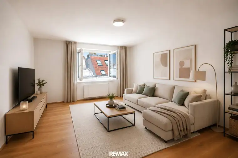 Erstbezug nach Sanierung: helle 3-Zimmer-Wohnung mit Lift &amp; Weitblick in 1060 Wien
