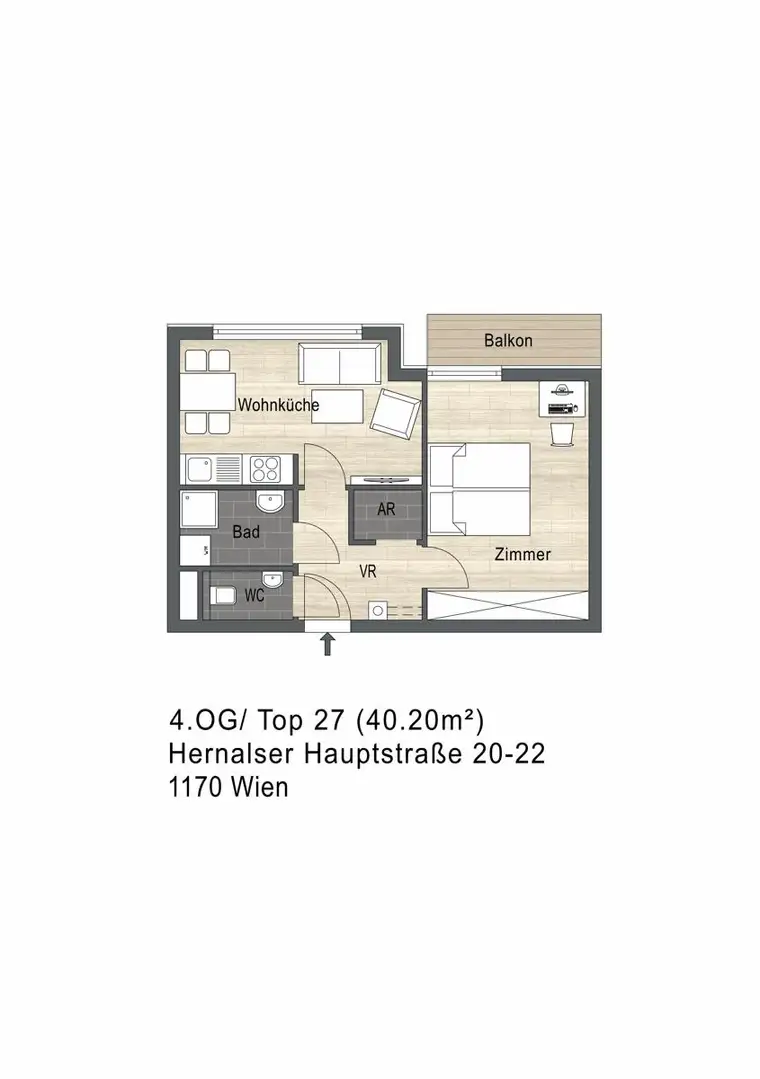 PREIßHIT - 2 Zimmer mit Küche,BALKON - HOFLAGE um NUR VB 210.000,00