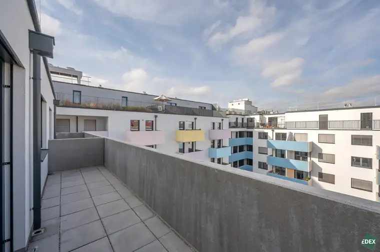 Ruhelage: Heller 3-Zimmer-Neubau in Donaunähe mit Balkon