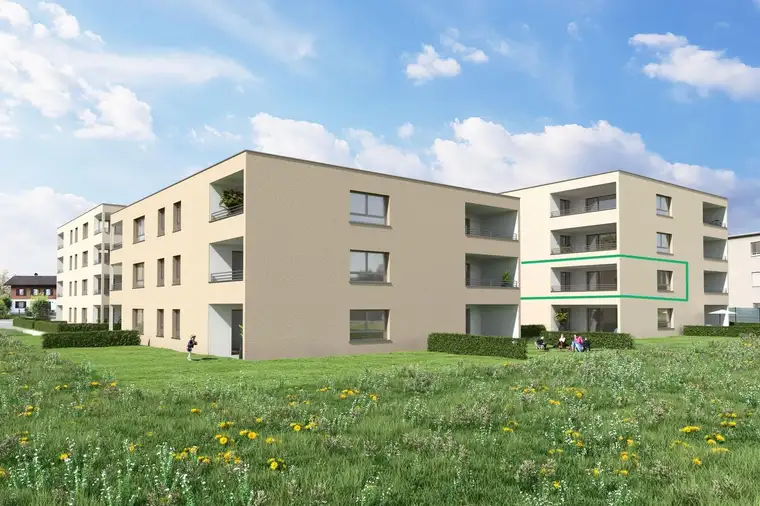 Neubautraum im Hatlerdorf! 3-Zi-Wohnung mit Loggia zu vermieten! Top A4