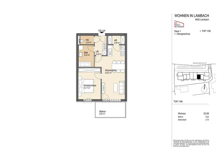 2-Raum Wohnung - Neubau Lambach